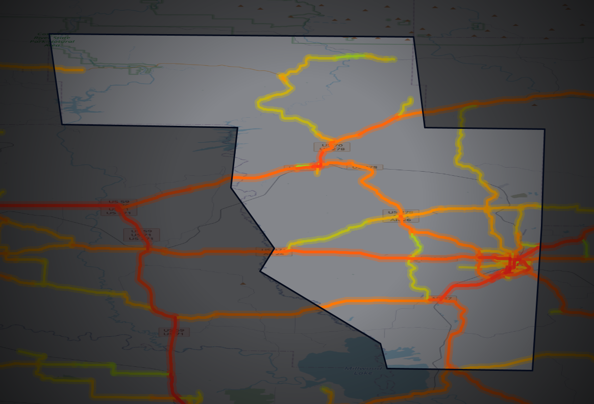 Traffic map of Howard, Arkansas