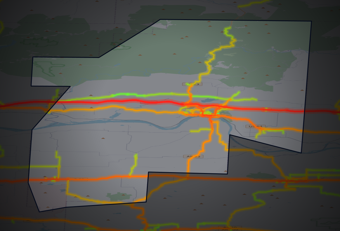 Traffic map of Franklin, Arkansas