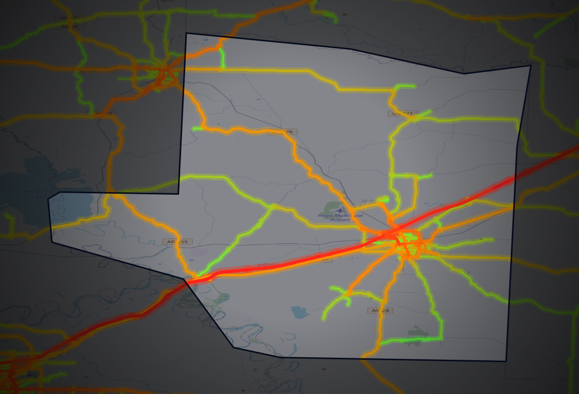 Traffic map of Hempstead, Arkansas