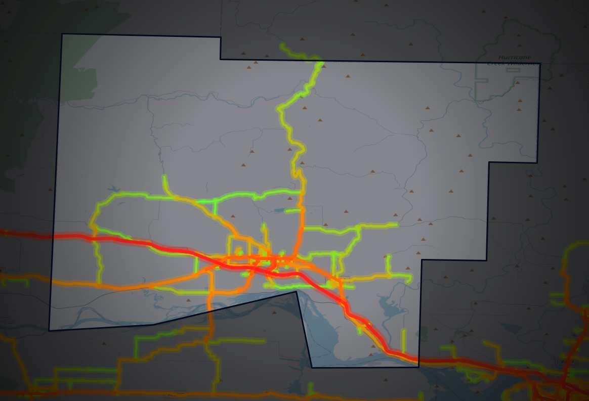 Traffic map of Johnson, Arkansas