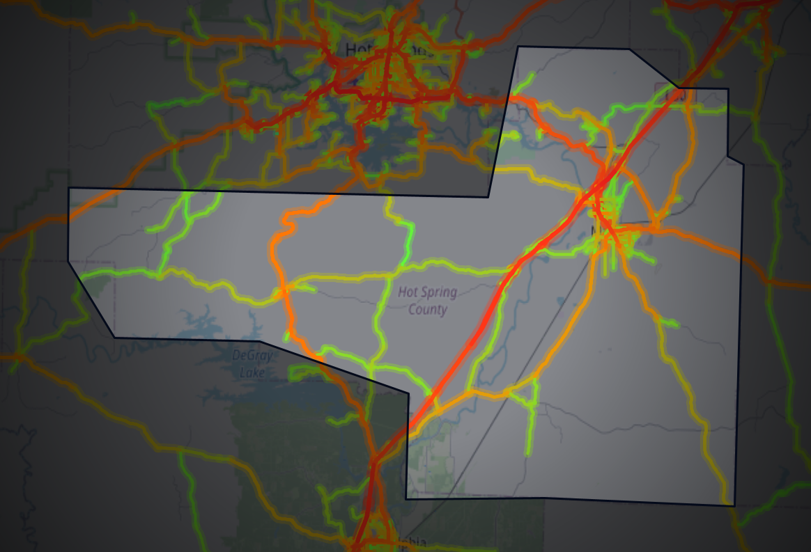 Traffic map of Hot Spring, Arkansas