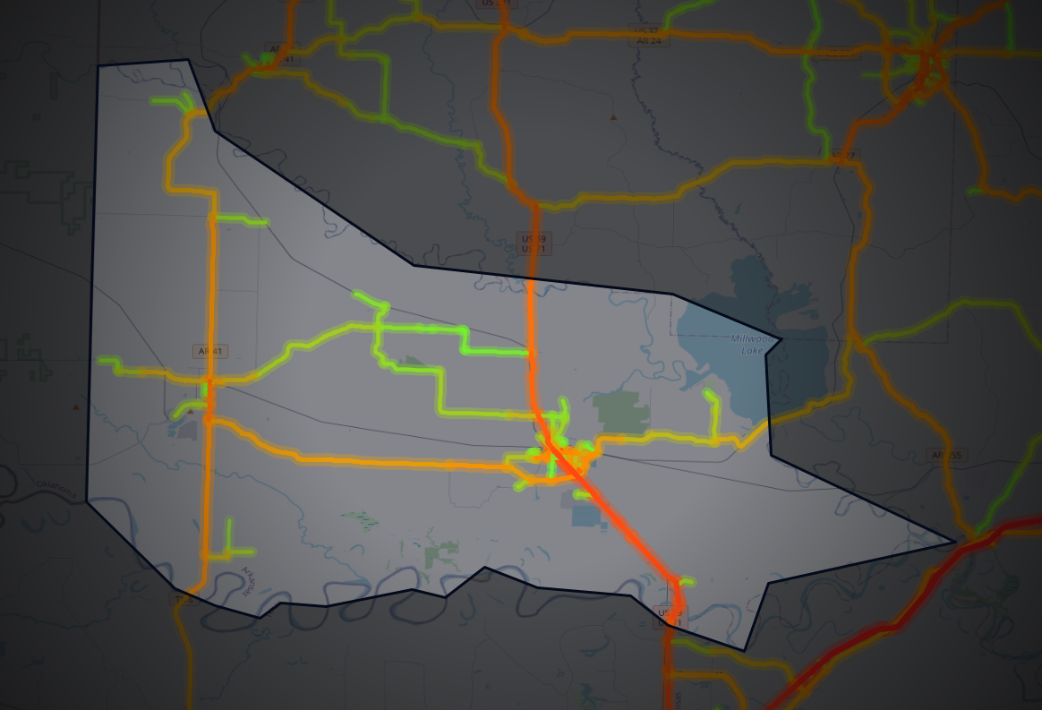 Traffic map of Little River, Arkansas