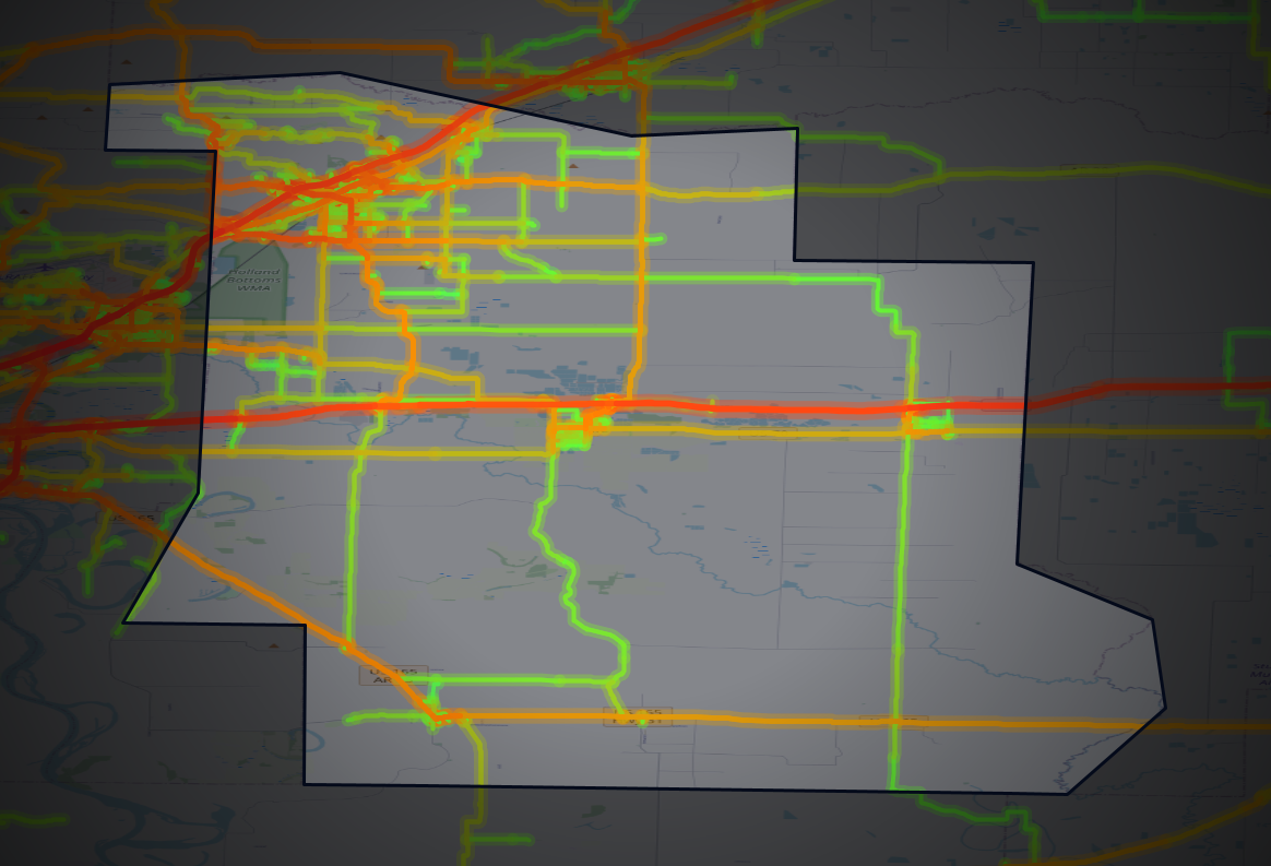 Traffic map of Lonoke, Arkansas