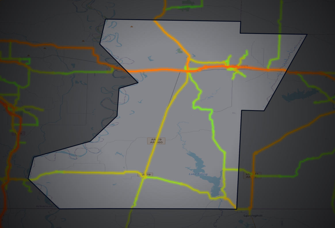 Traffic map of Lafayette, Arkansas
