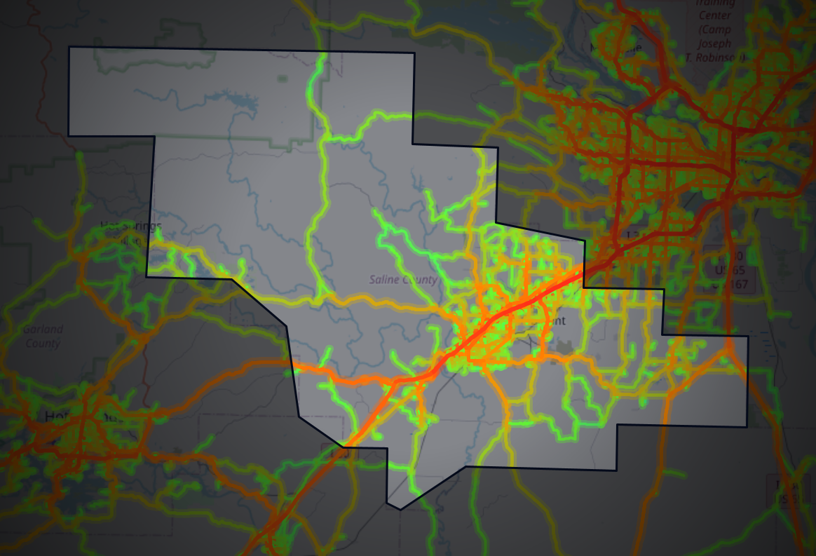 Traffic map of Saline, Arkansas