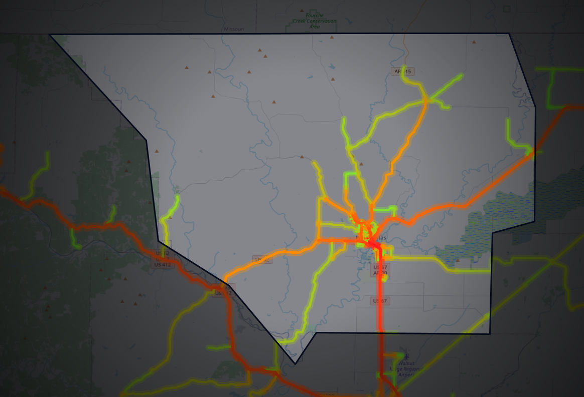 Traffic map of Randolph, Arkansas