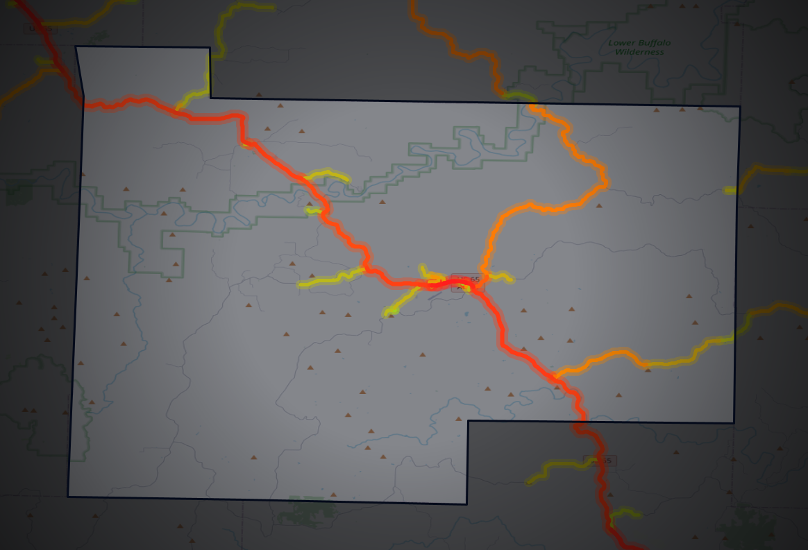 Traffic map of Searcy, Arkansas