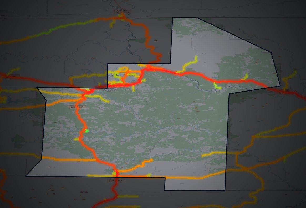 Traffic map of Sharp, Arkansas