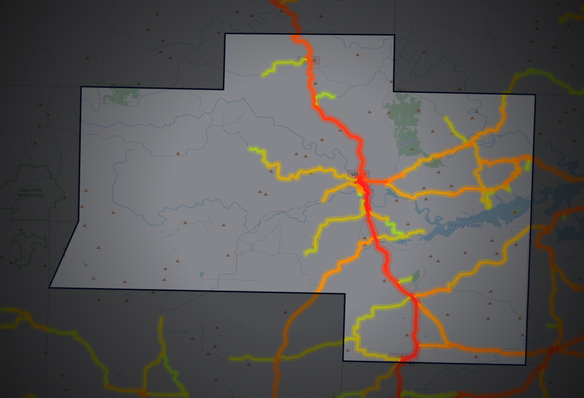 Traffic map of Van Buren, Arkansas