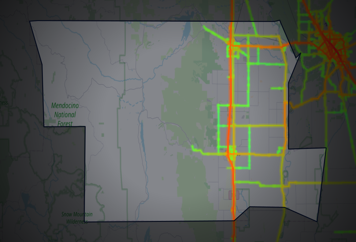 Traffic map of Glenn, California