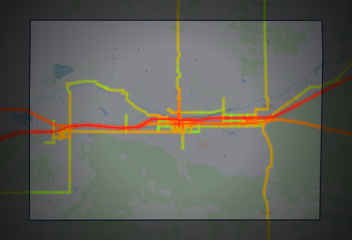 Traffic map of Morgan, Colorado