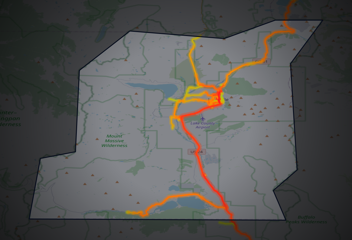 Traffic map of Lake, Colorado