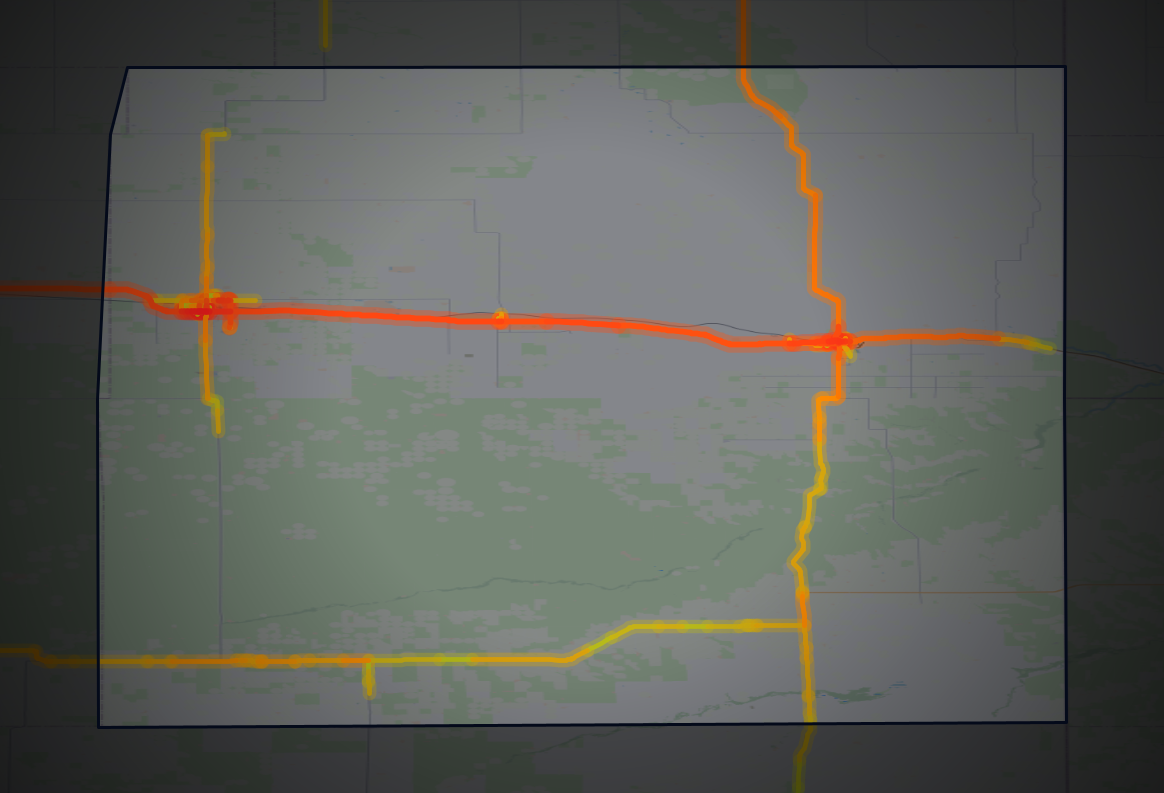 Traffic map of Yuma, Colorado