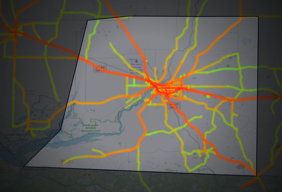 Traffic map of Decatur, Georgia