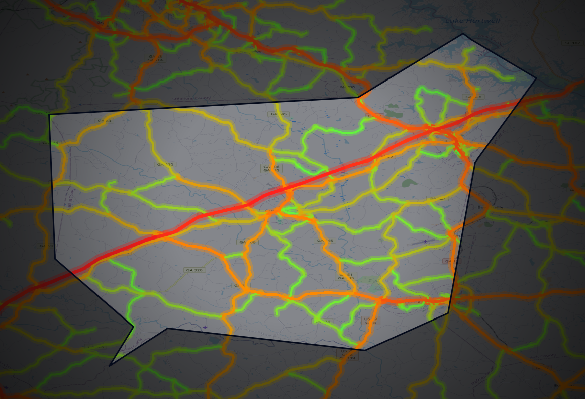 Traffic map of Franklin, Georgia