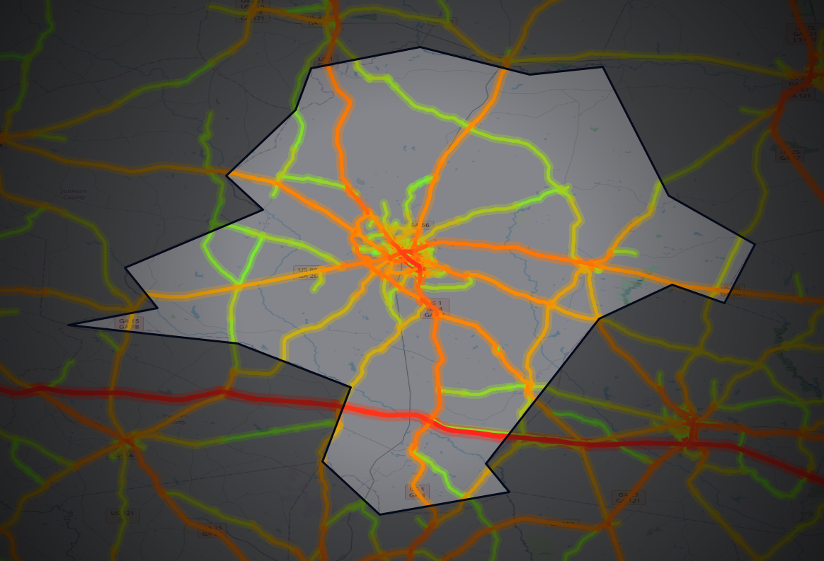 Traffic map of Emanuel, Georgia