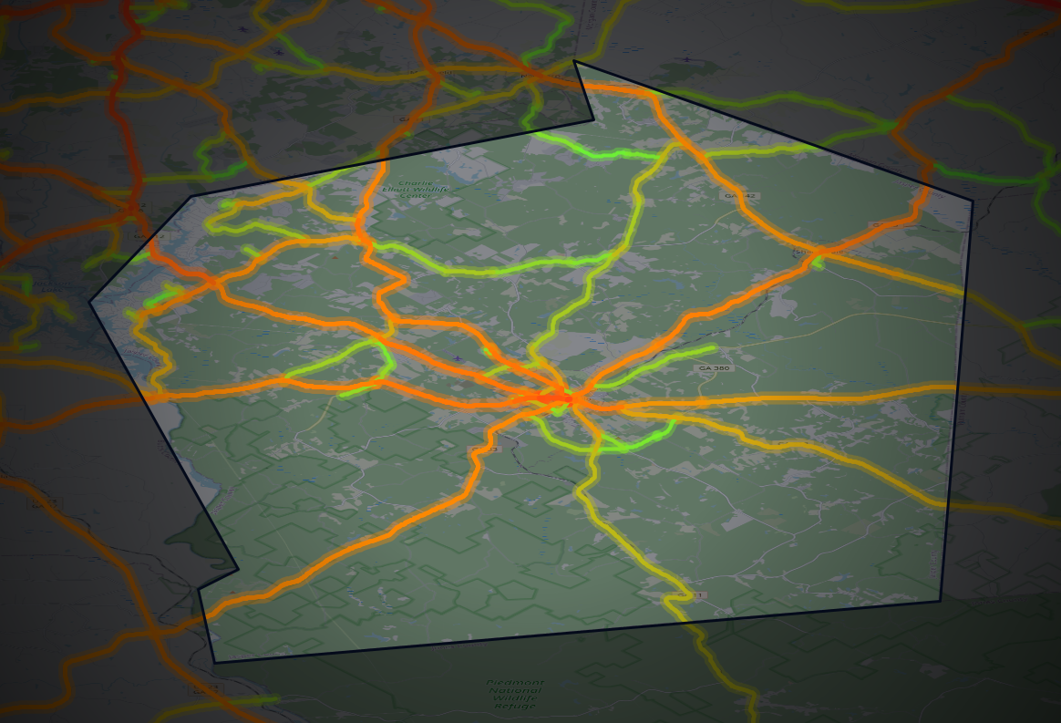 Traffic map of Jasper, Georgia