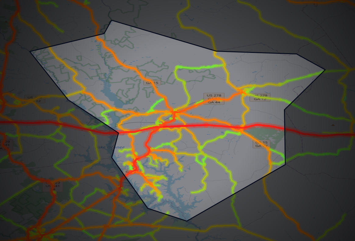 Traffic map of Greene, Georgia