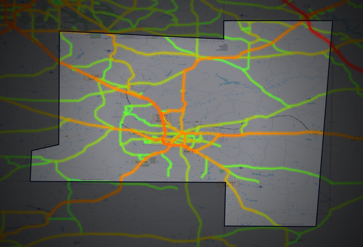 Traffic map of Lamar, Georgia