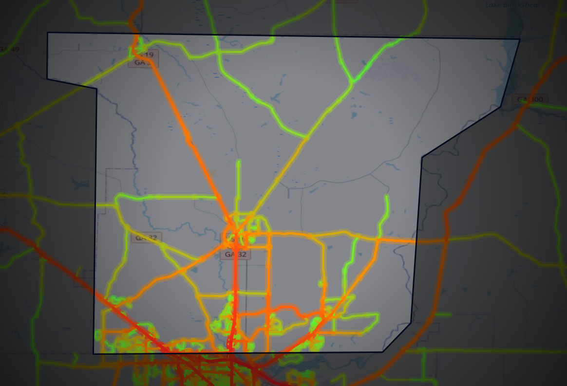 Traffic map of Lee, Georgia