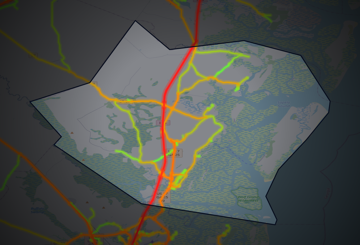 Traffic map of McIntosh, Georgia