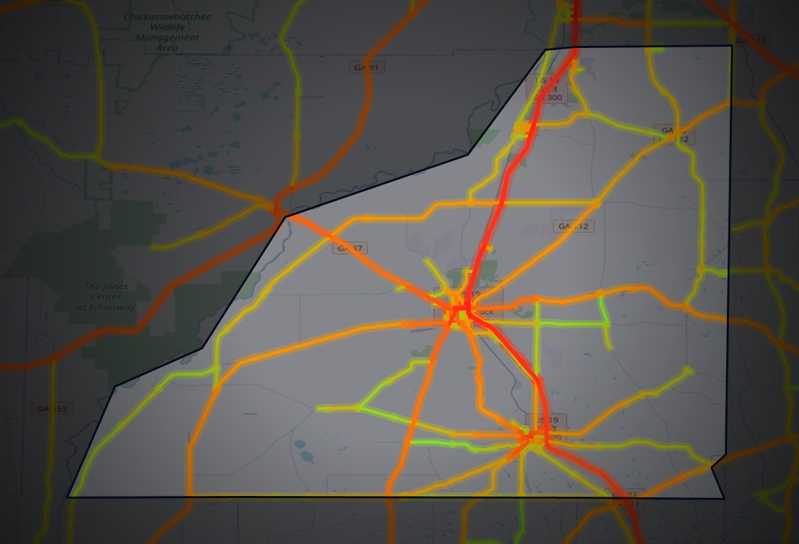 Traffic map of Mitchell, Georgia