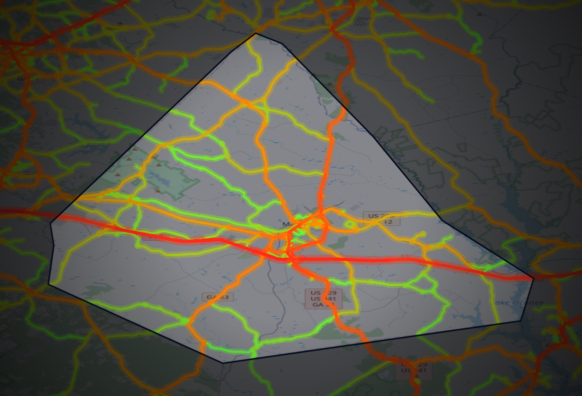 Traffic map of Morgan, Georgia