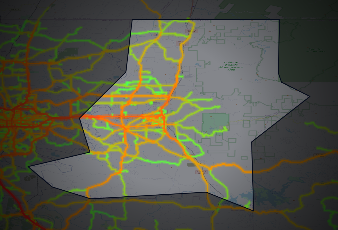 Traffic map of Murray, Georgia