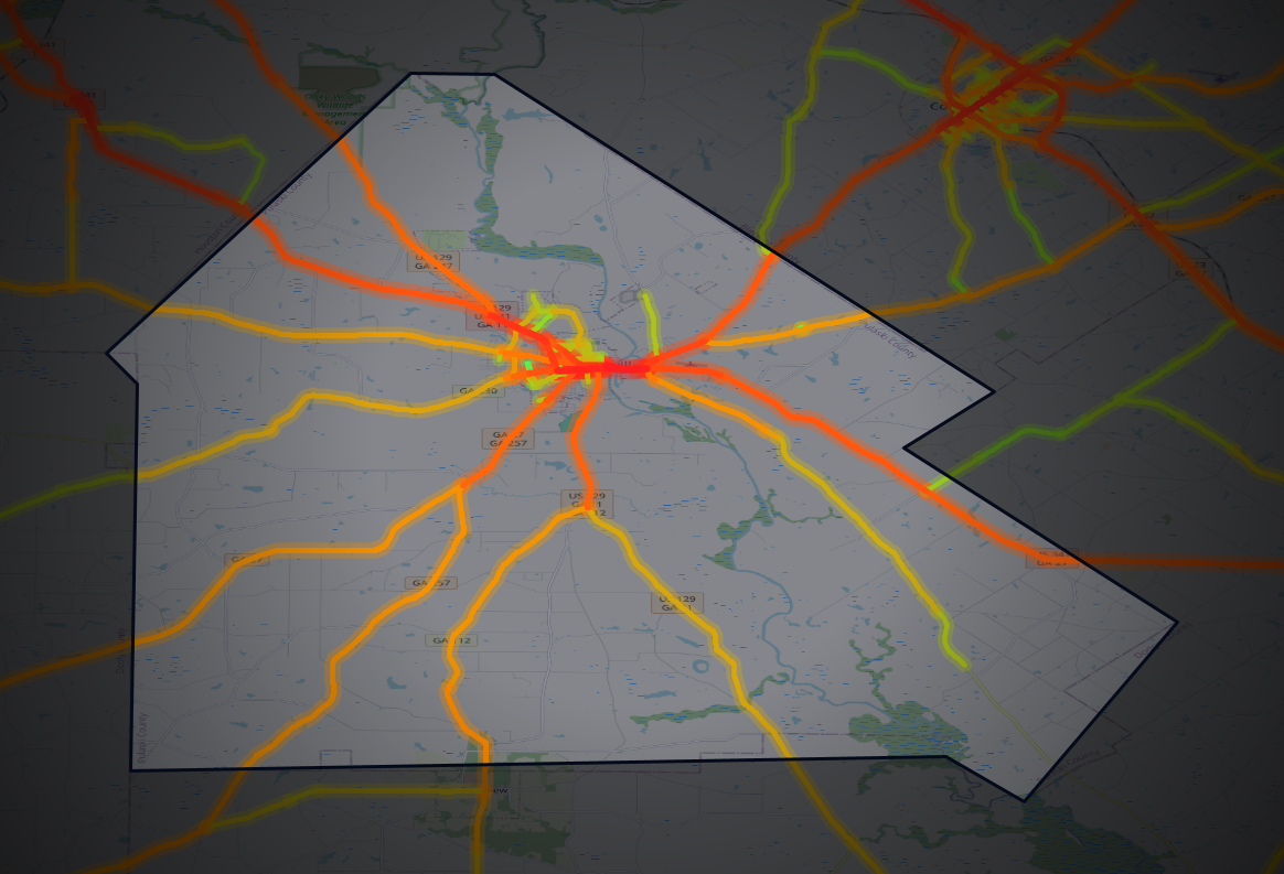 Traffic map of Pulaski, Georgia