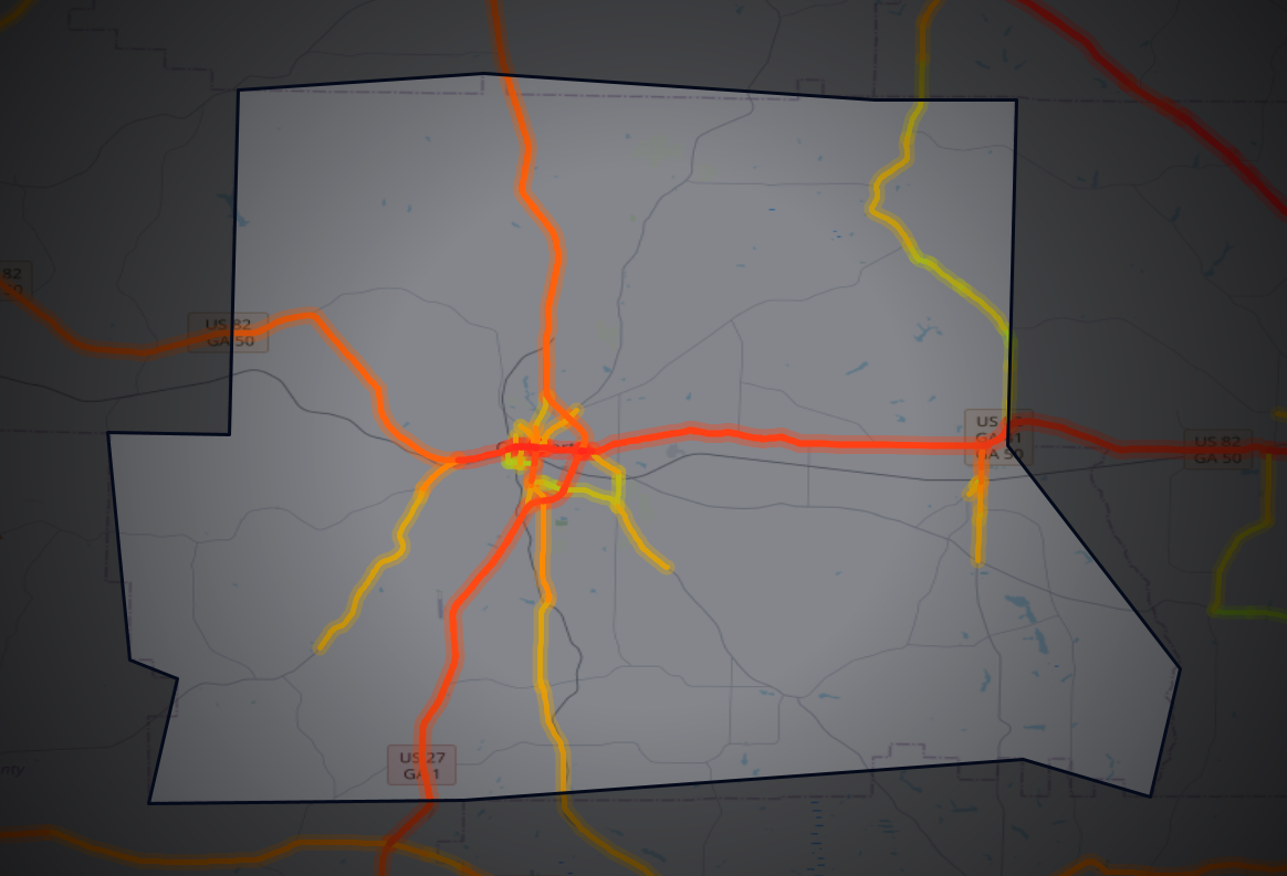Traffic map of Randolph, Georgia
