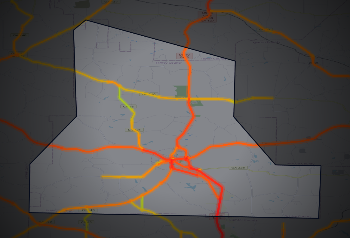 Traffic map of Schley, Georgia