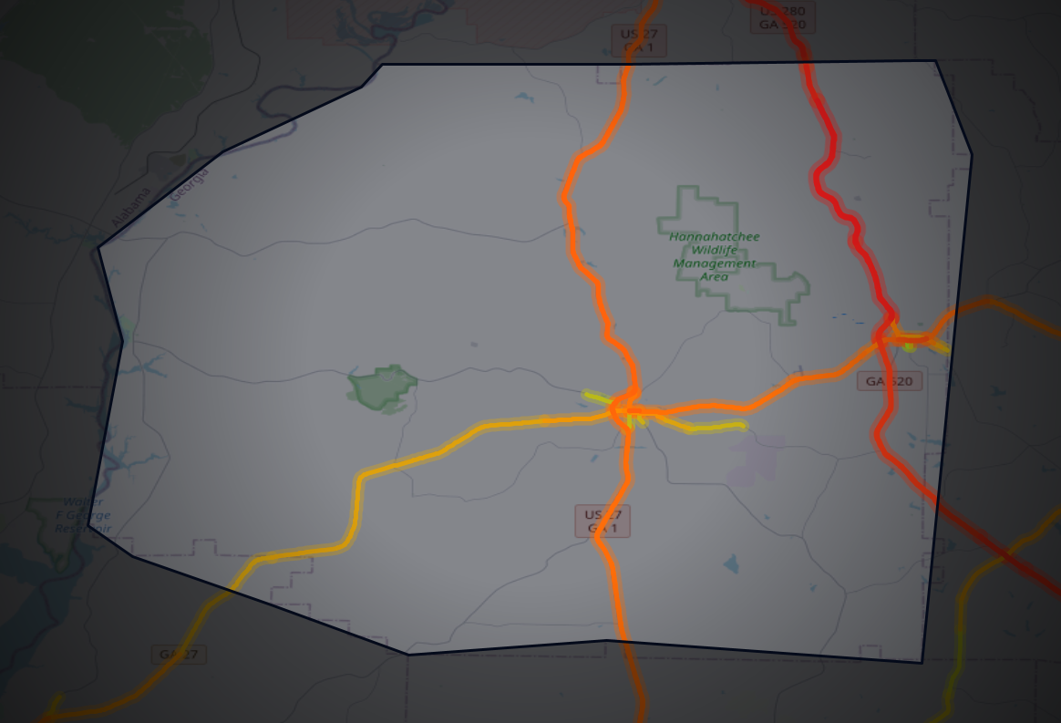Traffic map of Stewart, Georgia