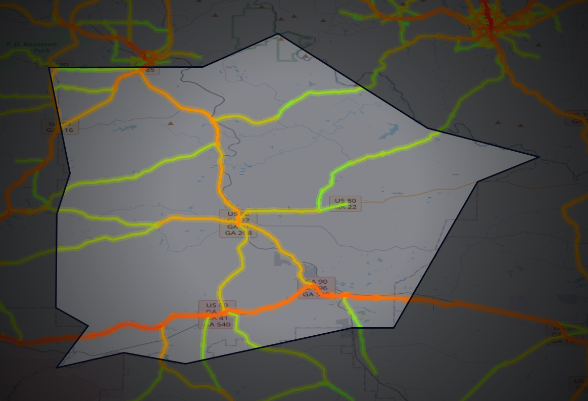 Traffic map of Talbot, Georgia