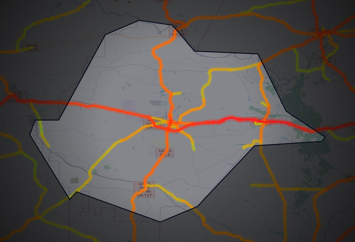 Traffic map of Taylor, Georgia