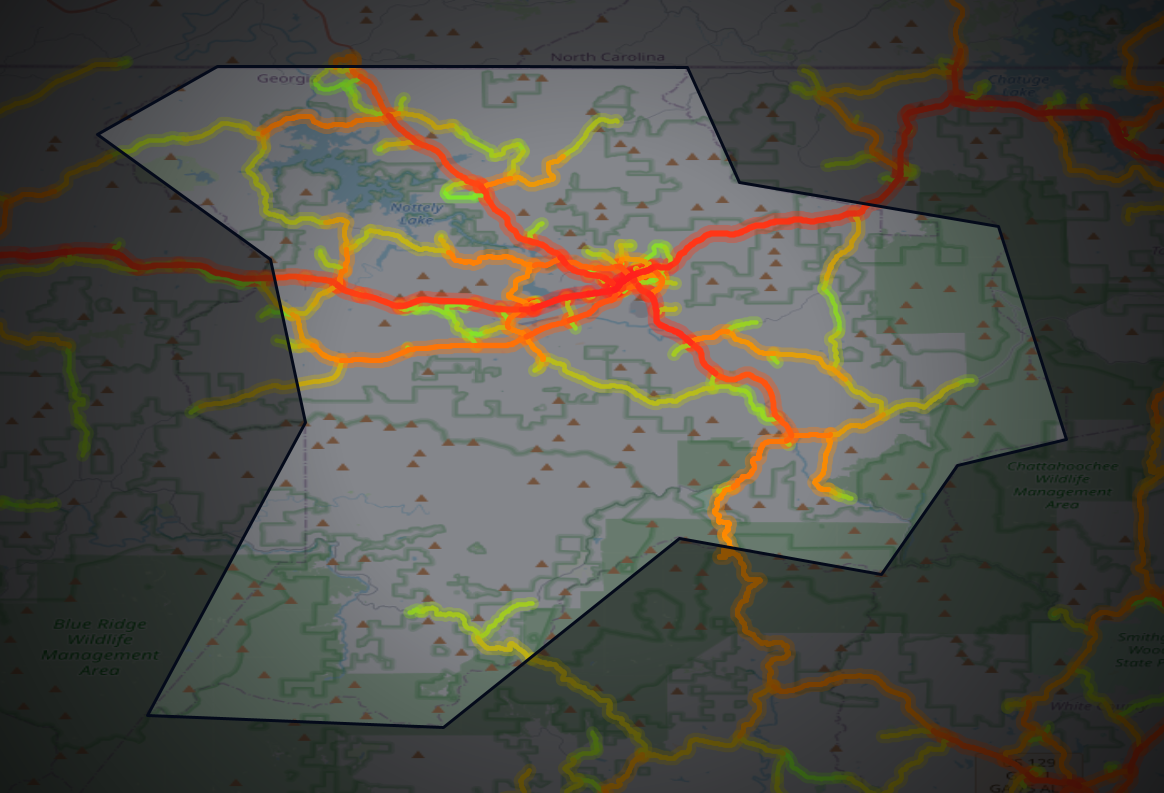 Traffic map of Union, Georgia