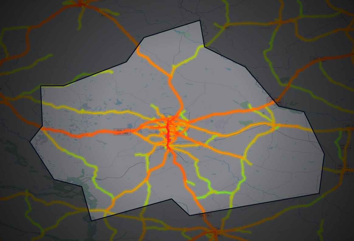 Traffic map of Washington, Georgia