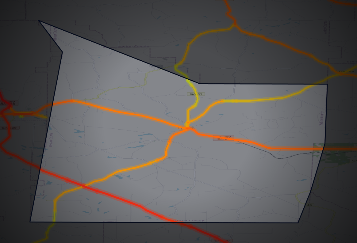 Traffic map of Webster, Georgia