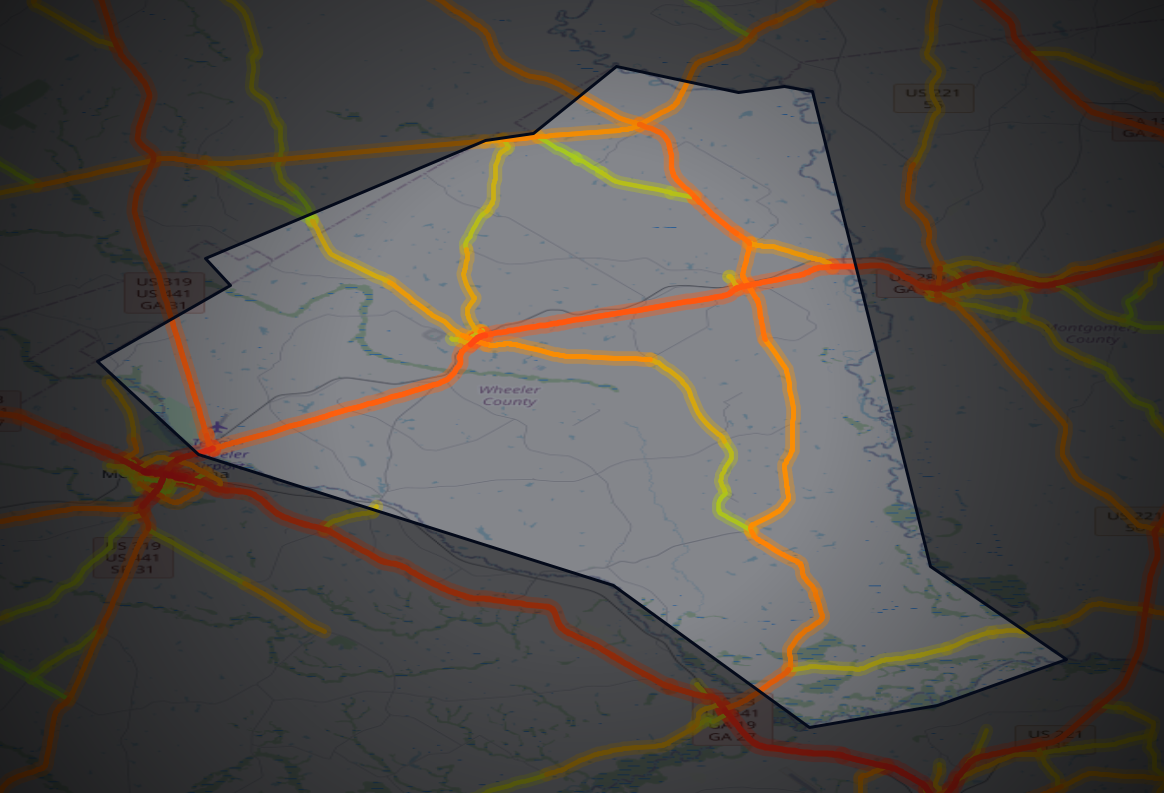 Traffic map of Wheeler, Georgia