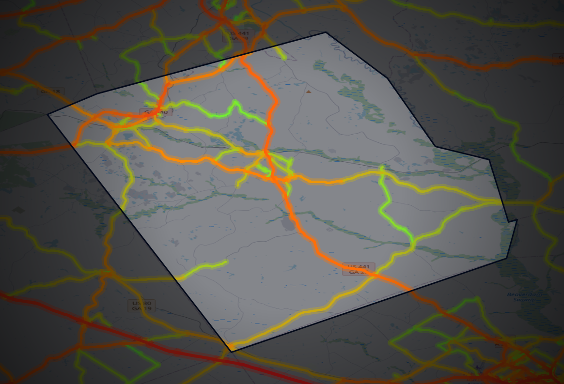 Traffic map of Wilkinson, Georgia