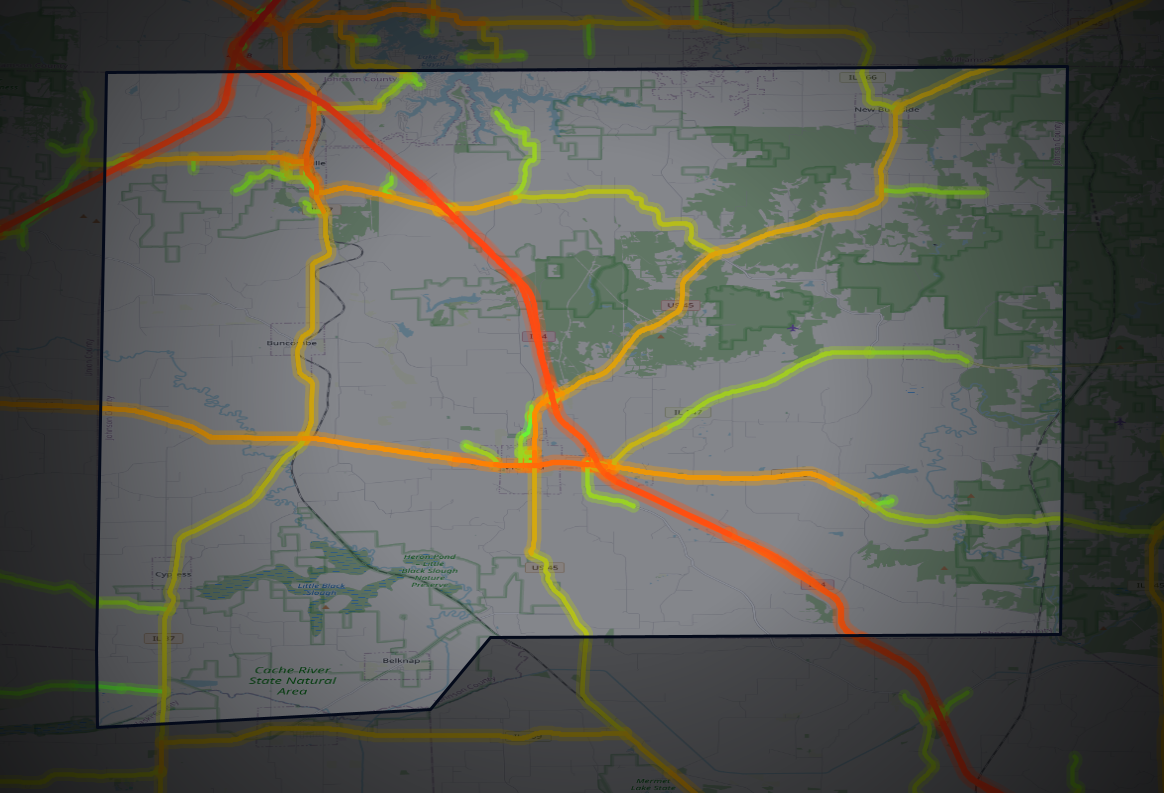 Traffic map of Johnson, Illinois