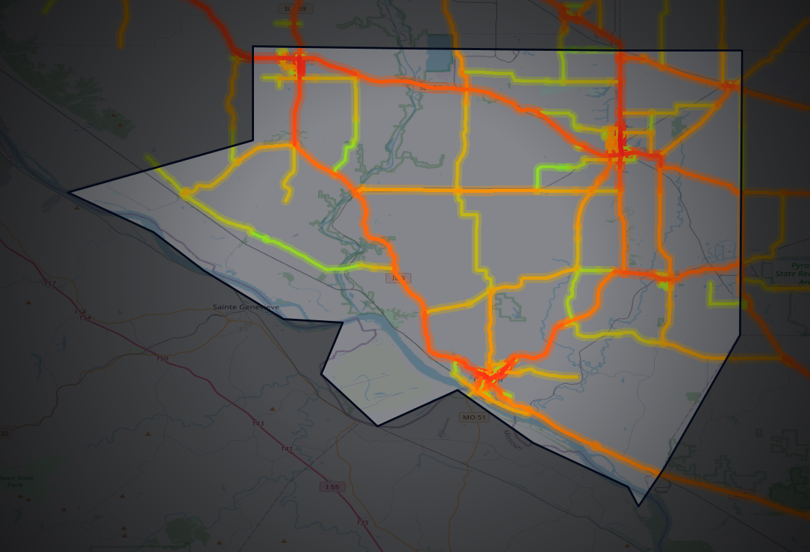 Traffic map of Randolph, Illinois