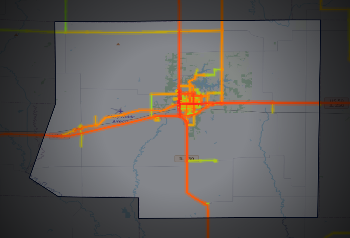 Traffic map of Richland, Illinois
