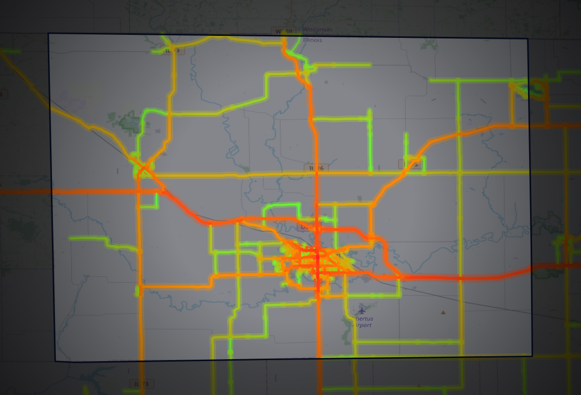 Traffic map of Stephenson, Illinois