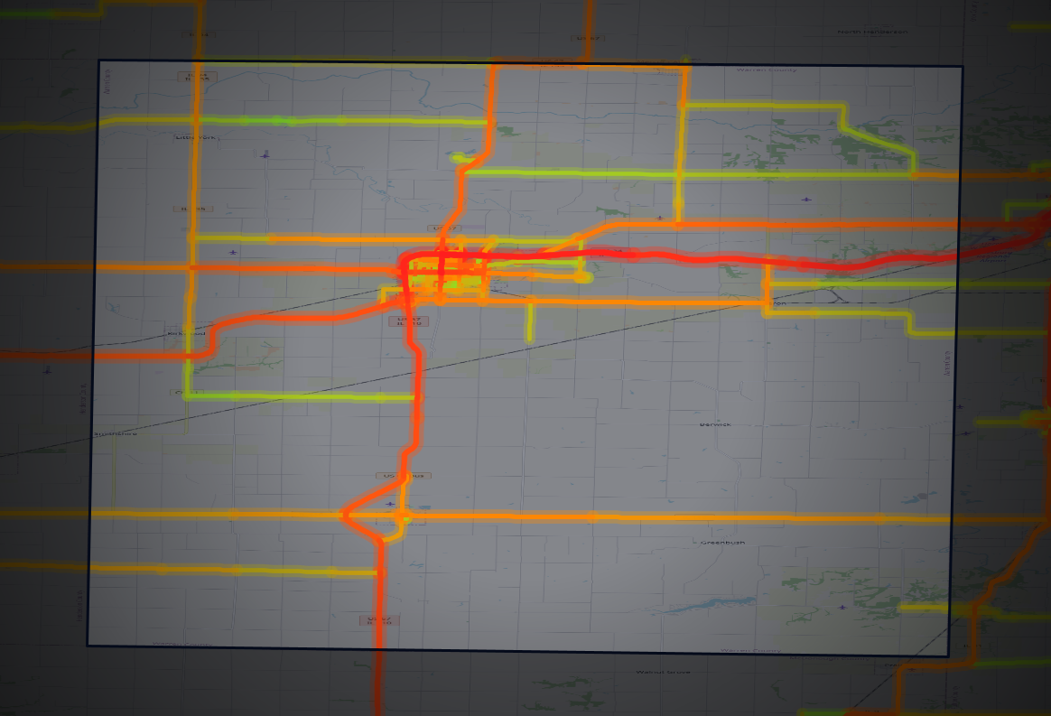 Traffic map of Warren, Illinois