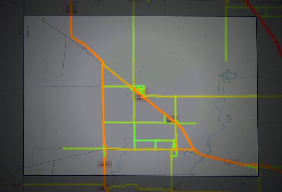 Traffic map of Benton, Indiana