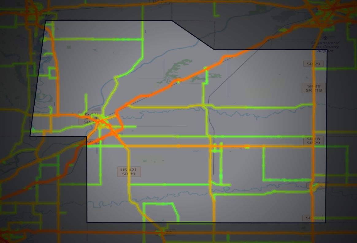 Traffic map of Carroll, Indiana