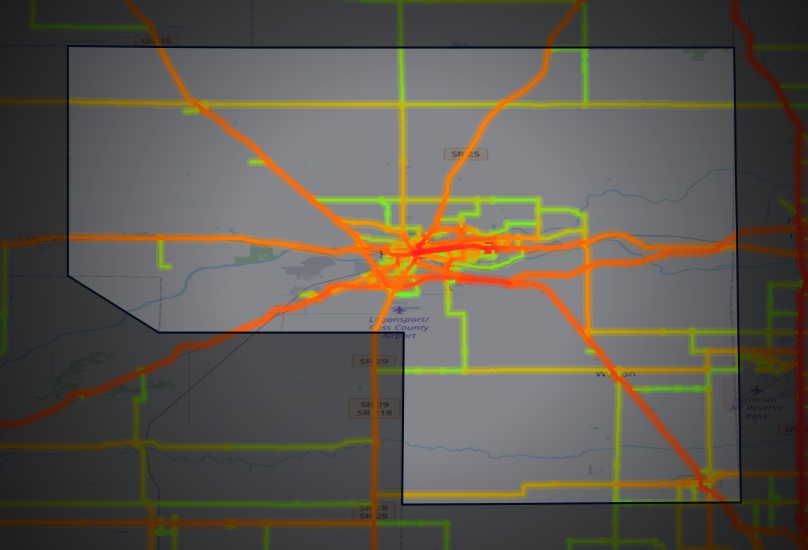 Traffic map of Cass, Indiana