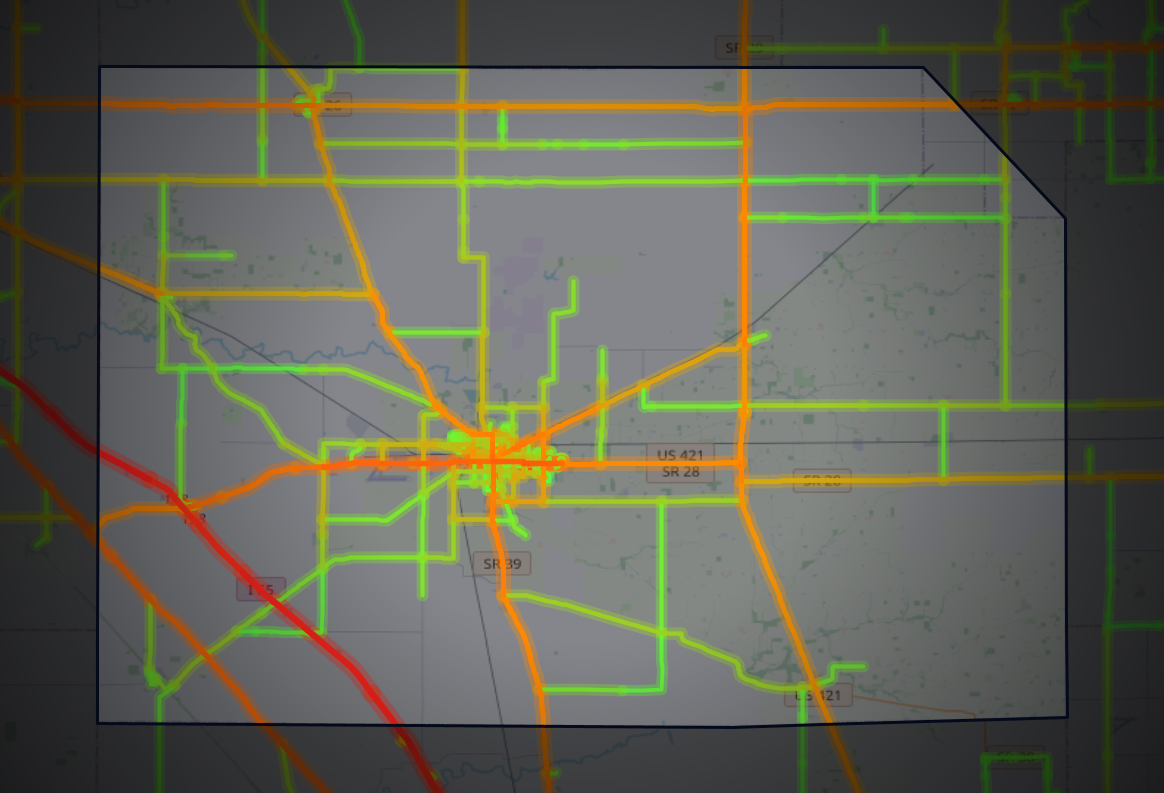 Traffic map of Clinton, Indiana