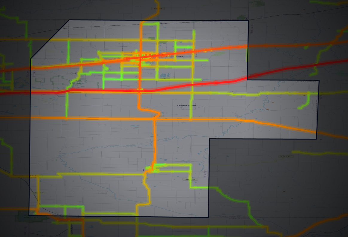 Traffic map of Clay, Indiana