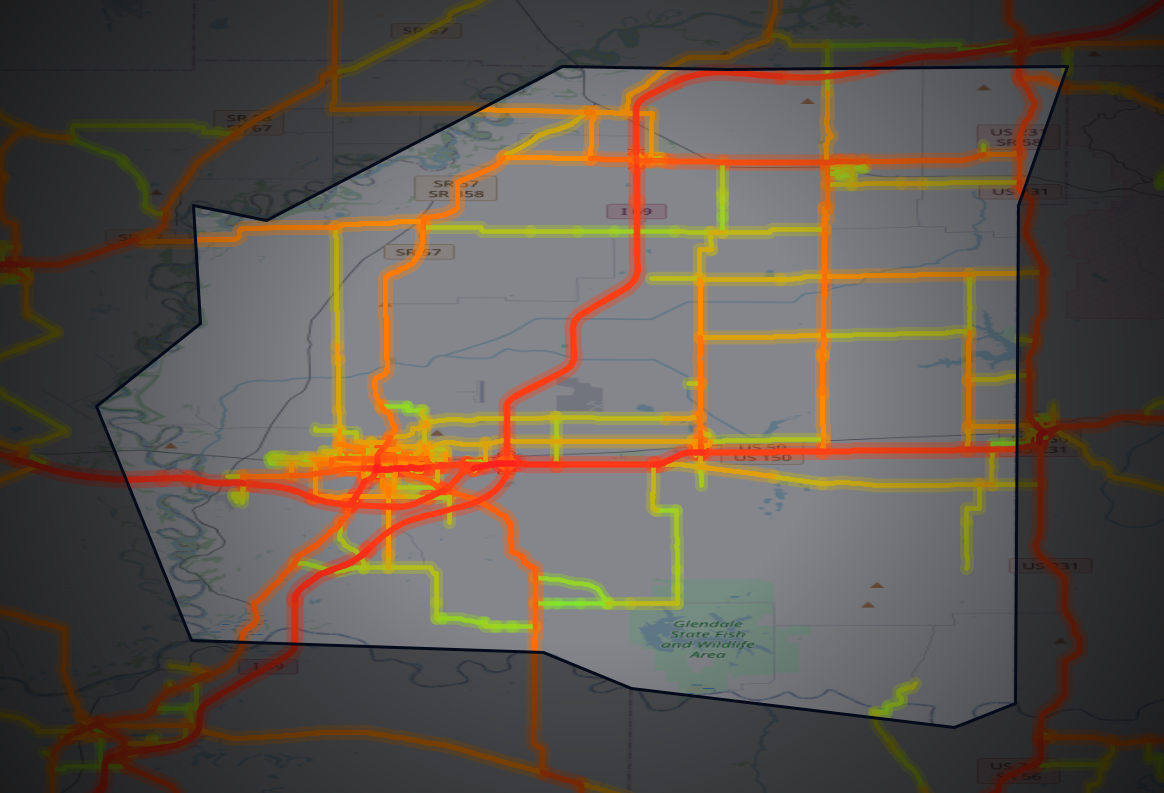 Traffic map of Daviess, Indiana